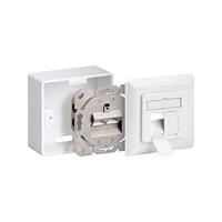 RJ45 Wandcontactdoos Opbouw - 2x RJ45 - CAT6 - Incl. Afdekraam - Afgeschermde Netwerkdoos - 10 Gigabit - Wit - thumbnail