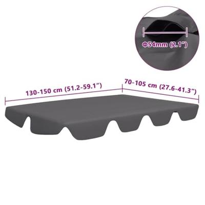 VidaXL Vervangingsluifel voor schommelbank 150/130x105/70 cm antraciet