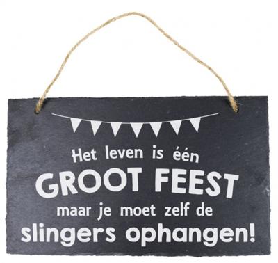 Leisteen Het is leven is een groot feest
