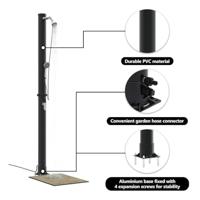 VidaXL Buitenzonne-douche zwart 217 cm pvc en aluminium - thumbnail