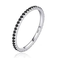 Elenza Sterling .925 Zilveren Eternity Ring met Zwarte Zirkonia-17mm - thumbnail