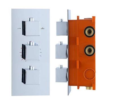 Best Design Inbouw Thermostaat Sano box 3 Weg 1/2 Vierkante Knoppen Chroom