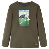 VidaXL Kindershirt met lange mouwen 116 kakikleurig - thumbnail