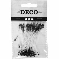 Creativ Company Bloemmeeldraden, l: 6,4 cm, d 2 mm, zwart, 100 stuk/ 1 doos - thumbnail