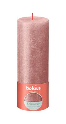 Bolsius shimmer rustiekkaars 190/68 roze