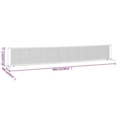 VidaXL Tennisnet 500x100x87 cm polyester zwart en rood