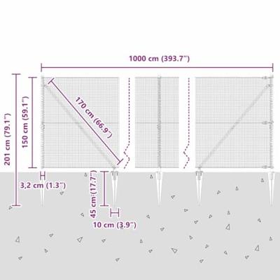 VidaXL Afrasteringspaal zilver 10 x 1,5 m (25 x 25 mm gaas) staal VidaXL Afrasteringspaal zilver 10 x 1,5 m (25 x 25 mm gaas) staal