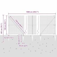 VidaXL Afrasteringspaal zilver 10 x 1,5 m (25 x 25 mm gaas) staal - thumbnail