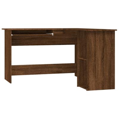 Hoekbureau 120x140x75 cm bewerkt hout bruin eikenkleur