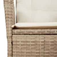 5-delige Tuinset met kussens poly rattan beige - thumbnail