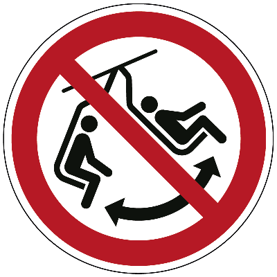 Niet schommelen met het stoeltje - Ø 150 mm - Sticker Niet schommelen met het stoeltje - Ø 150 mm - Sticker