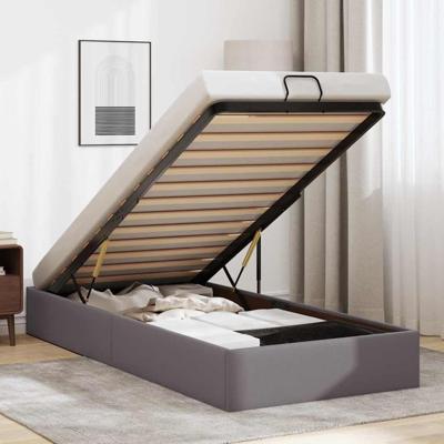 Bedframe zonder matras 100x200 cm kunstleer grijs