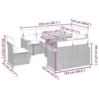 9-delige Loungeset met kussens poly rattan acacia zwart - thumbnail