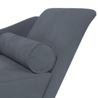Chaise longue met kussens fluweel donkergrijs - thumbnail