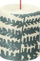 Bolsius rustiek printed stompkaars 80/68 soft pearl fern - thumbnail