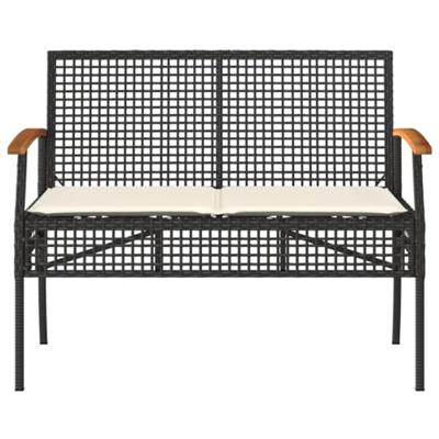 4-delige Loungeset met kussens poly rattan zwart 4-delige Loungeset met kussens poly rattan zwart