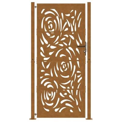 Poort met vlamontwerp 105x205 cm weervast staal Poort met vlamontwerp 105x205 cm weervast staal