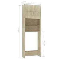 VidaXL Wasmachinekast 64x25,5x190 cm bewerkt hout sonoma eikenkleurig - thumbnail