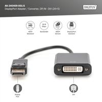 Digitus AK-340409-001-S DisplayPort / DVI Adapter [1x DisplayPort stekker - 1x DVI-bus 24+5-polig] Zwart 15.00 cm - thumbnail