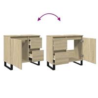 Badkamerkast 65x33x60 cm bewerkt hout sonoma eikenkleurig - thumbnail
