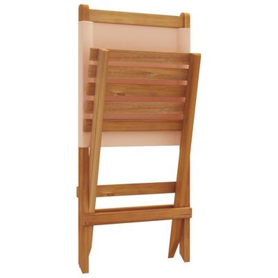 Tuinstoelen 6 st inklapbaar stof en massief hout beige