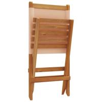 Tuinstoelen 6 st inklapbaar stof en massief hout beige - thumbnail