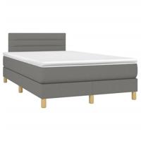 Boxspring met matras stof donkergrijs 120x190 cm - thumbnail