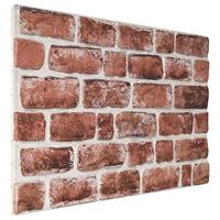 10 st Wandpanelen 3D donkerbruine baksteen EPS - thumbnail