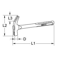 KS Tools 142.2010 1422010 Klauwhamer 920 g 370 mm 1 stuk(s) - thumbnail