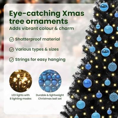 VidaXL Kerstboom met 150 led met standaard zwart 150 cm pvc