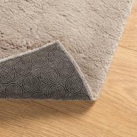 Vloerkleed laagpolig zacht en wasbaar 160x160 cm zandkleurig - thumbnail