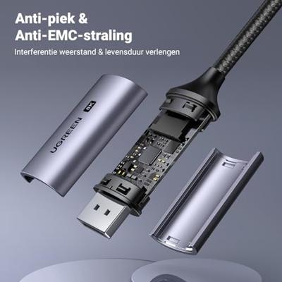 Ugreen CM556-kabel met USB-C- en DisplayPort 8K-connectoren, 1 m lang - grijs