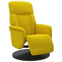 Fauteuil met voetensteun verstelbaar fluweel geel - thumbnail
