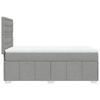 Boxspring met matras stof lichtgrijs 90x200 cm - thumbnail