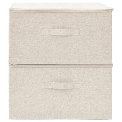 VidaXL Opbergboxen 2 st 43x34x23 cm stof crèmekleurig