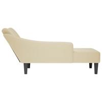 Chaise longue met rechterarmleuning stof crmekleurig - thumbnail