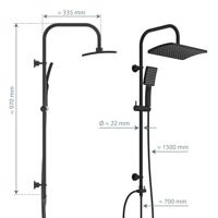 SCHÜTTE hoofddoucheset mallorca matzwart - thumbnail