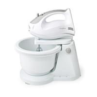 Nedis kahm110cwt handmixer 200 w 5-snelheden turbo-functie draaikom / 2 deeghaken / 2 kloppers grijs / wit - thumbnail