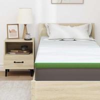 VidaXL Matrastopper wit en groen 80 x 200 cm jacquard stof - thumbnail