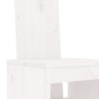 3-delige Barset massief grenenhout wit - thumbnail