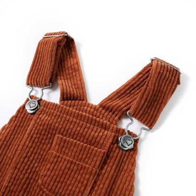 Kindertuinjurk 128 ribfluweel cognackleurig