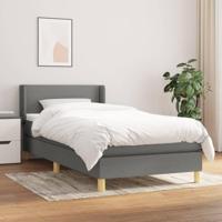 Boxspring met matras stof donkergrijs 90x200 cm - thumbnail