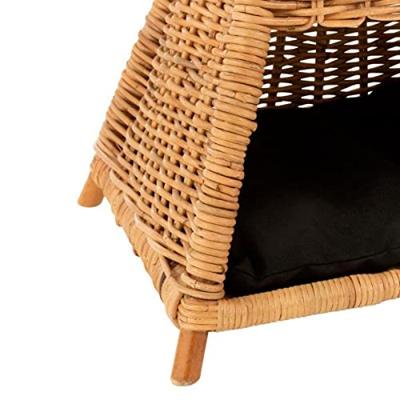 J-Line kattentent + kussen Honing - jute - naturel|zwart