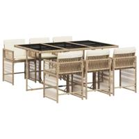 7-delige Tuinset met kussens poly rattan beige - thumbnail