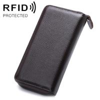 902 Antimagnetic RFID Litchi Texture Women Large Capacity Hand Wallet Purse Phone Bag with Card Slots(Coffee) - thumbnail