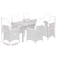 7-delige Tuinset met kussens poly rattan grijs - thumbnail