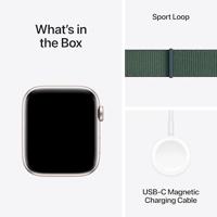 Apple Watch SE (2024) GPS 44 mm Aluminium kast Sport Loop Zeegroen - thumbnail