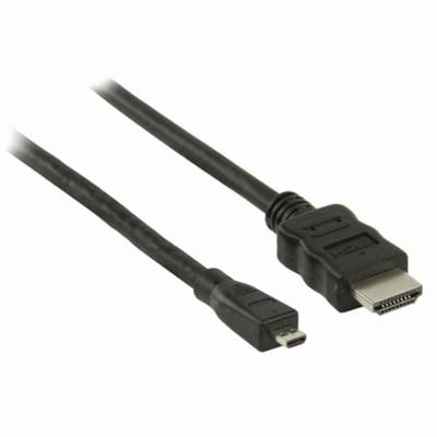 Nedis High Speed HDMI-Kabel met Ethernet | HDMI Connector | HDMI Micro-Connector | 4K@30Hz | 10.2 Gbps | 2.00 m | Rond | PVC | Zwart | Doos - Nedis High Speed HDMI-Kabel met Ethernet | HDMI Connector | HDMI Micro-Connector | 4K@30Hz | 10.2 Gbps | 2.00 m | Rond | PVC | Zwart | Doos -