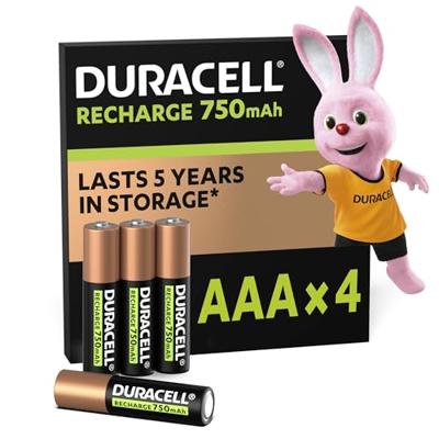 Duracell AAA Oplaadbare batterijen (4 stuks) - thumbnail