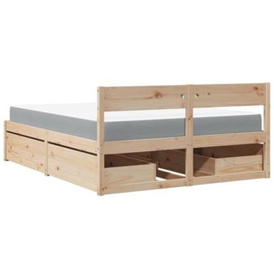 Bed met lades en matras massief grenenhout 160x200 cm